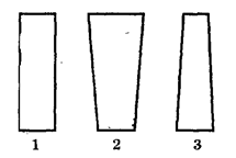 Три сосуда (см. рисунок) имеют одинаковую площадь дна S. Сравните силы давления на дно каждого из сосудов, если в них налито одинаковое количество воды. В каждом из трех случаев сравните силу давления F на дно с весом Р налитой воды.
